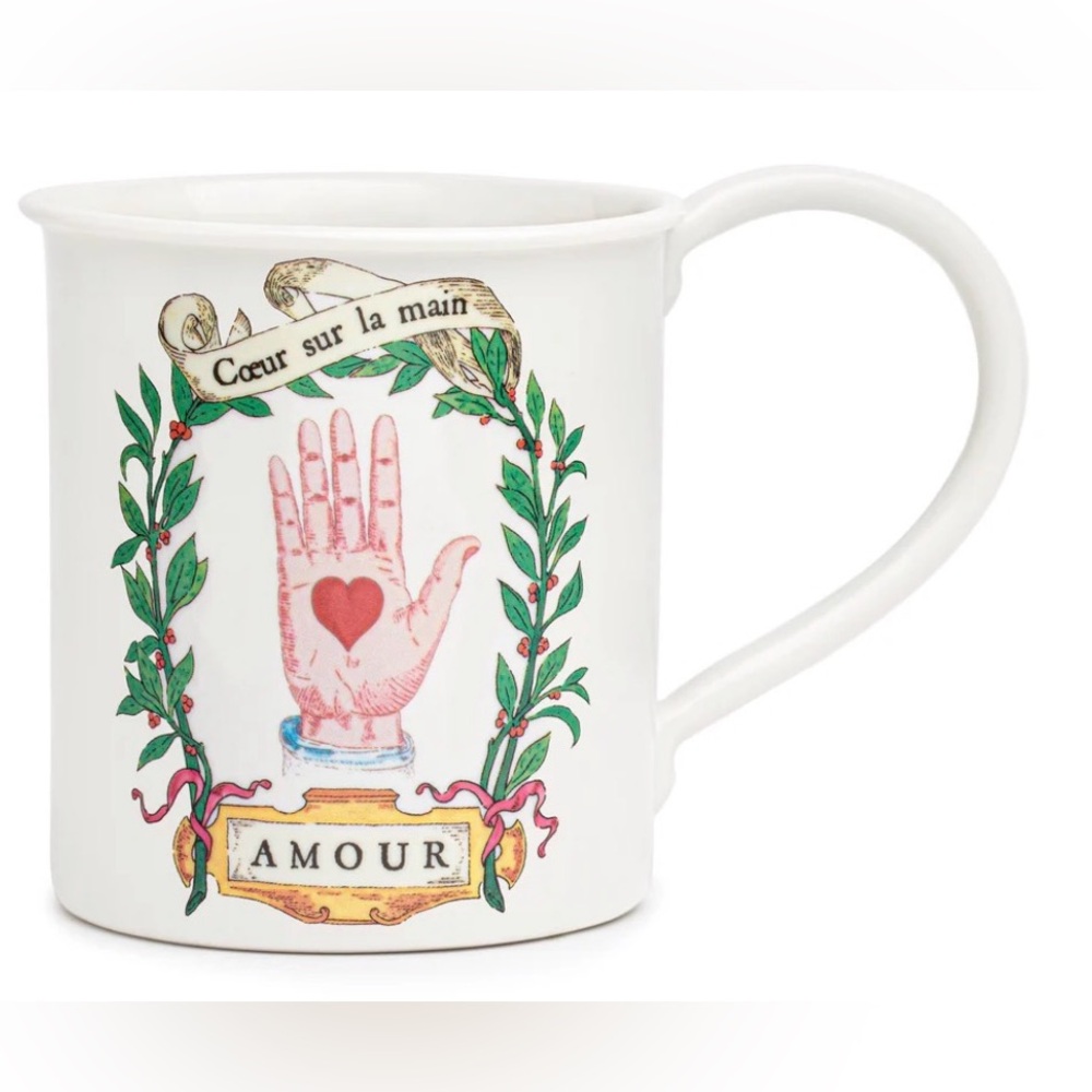 Marin Montagut Amour Mug Parisian French Ceramic Coffee Cup “Cœur sur la main”